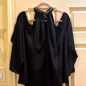 Xl dressy black blouse by bold elements, Dressy material no stretch